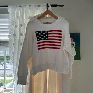 Old Navy Red and White Striped Sweater